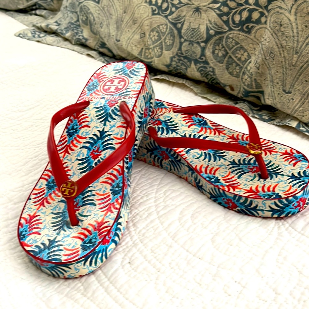 Tory Burch Wedge Flip Flops